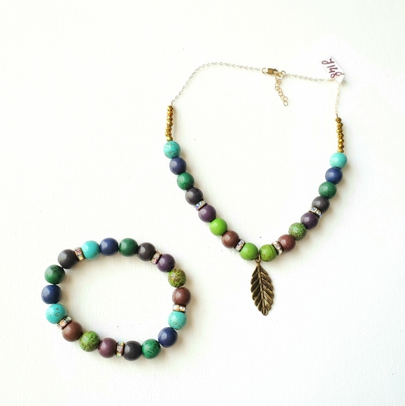 Queens hand by Naya Jewelry - Jewelry set African Turquoise 14K gold filled chai
